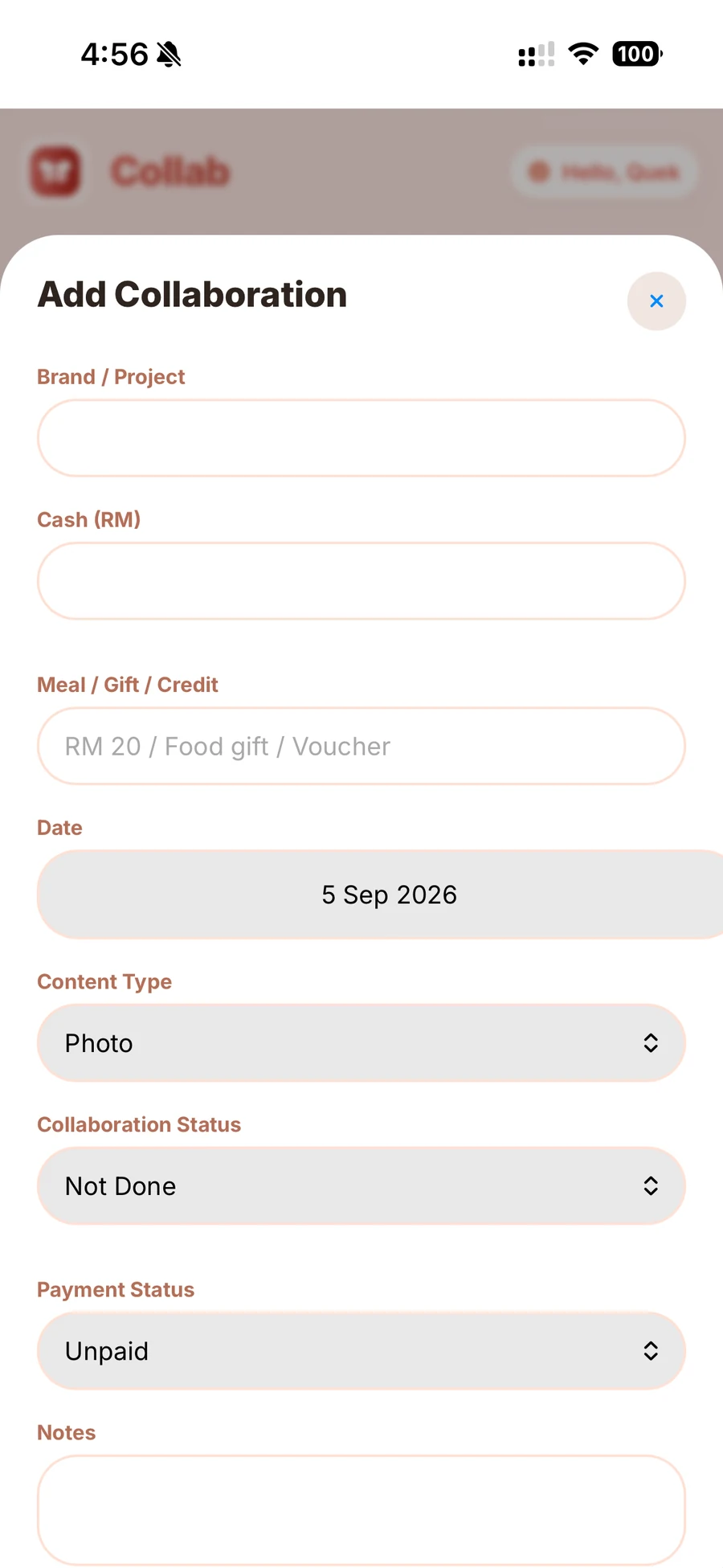Collab — Add a collaboration