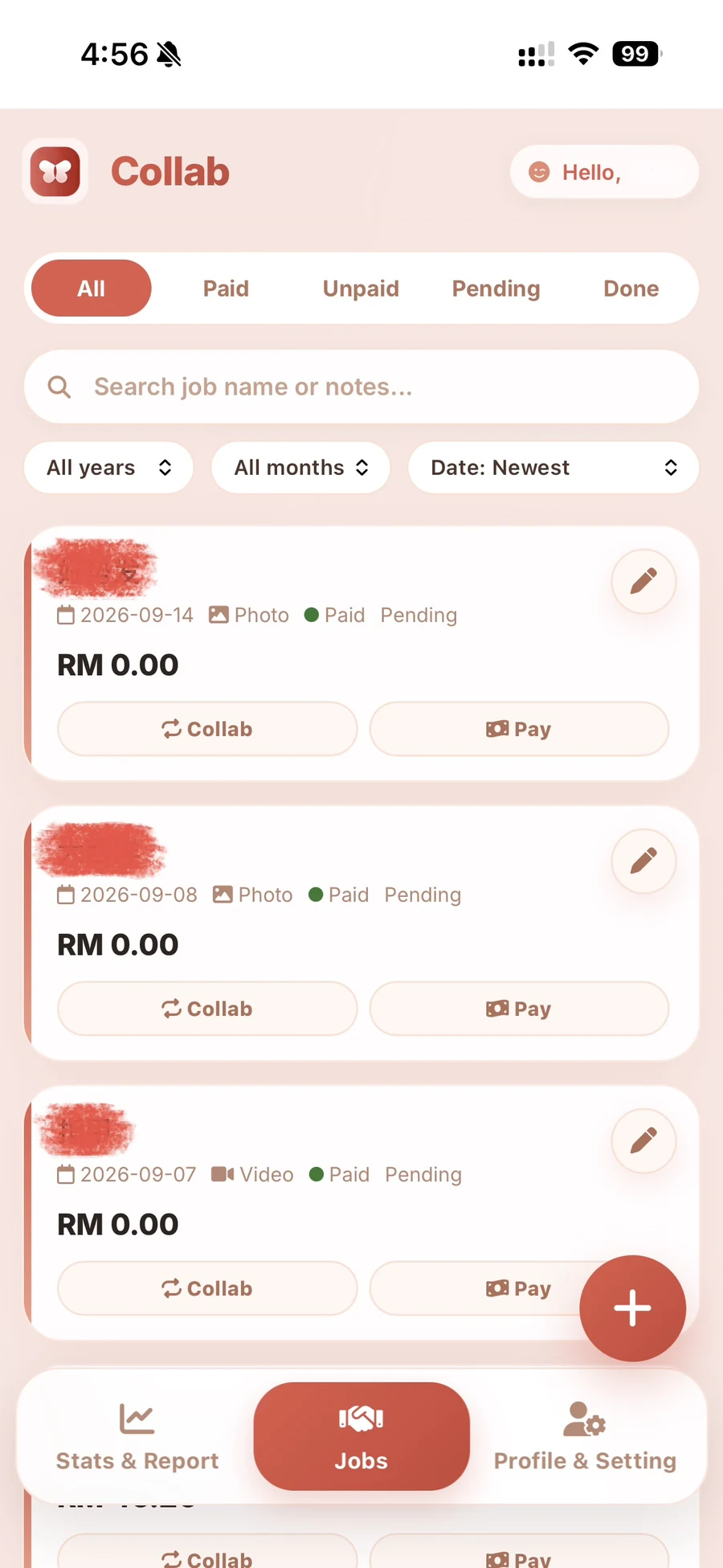 Collab — Collaboration list
